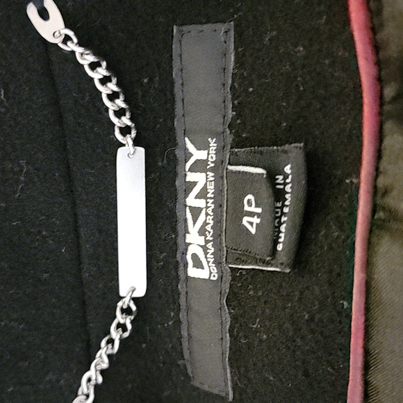 DKNY Wool and Cashmere Blend Coat Size 4P Black - Picture 6 of 7